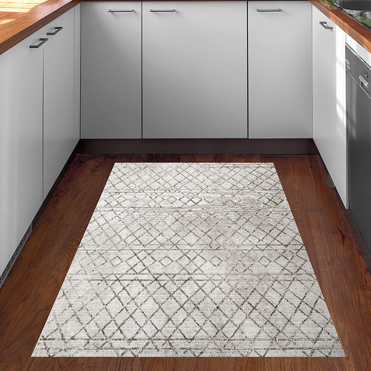 Dekoreko Kaymaz Taban Djt Mutfak Halısı Trend İskandinav F5079