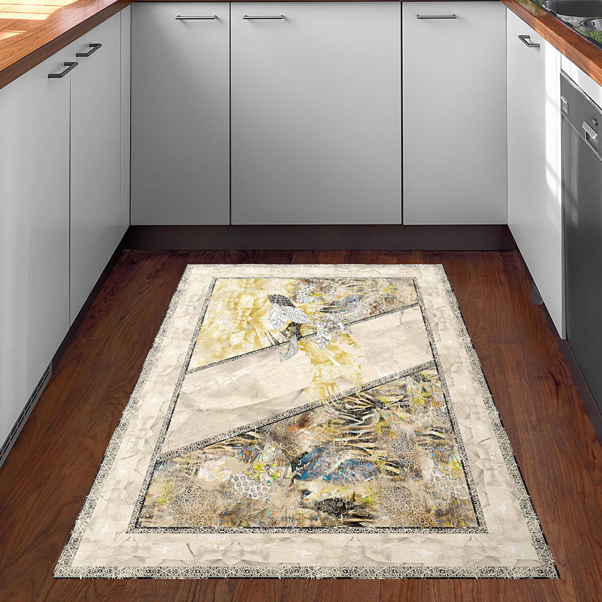 Dekoreko Kaymaz Taban Djt Mutfak Halısı Star Pamuk Modern 729