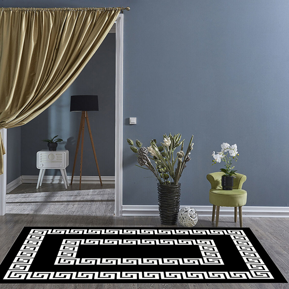 Dekoreko Kaymaz Taban Djt Salon Halısı Yıldız Deri Modern 650M