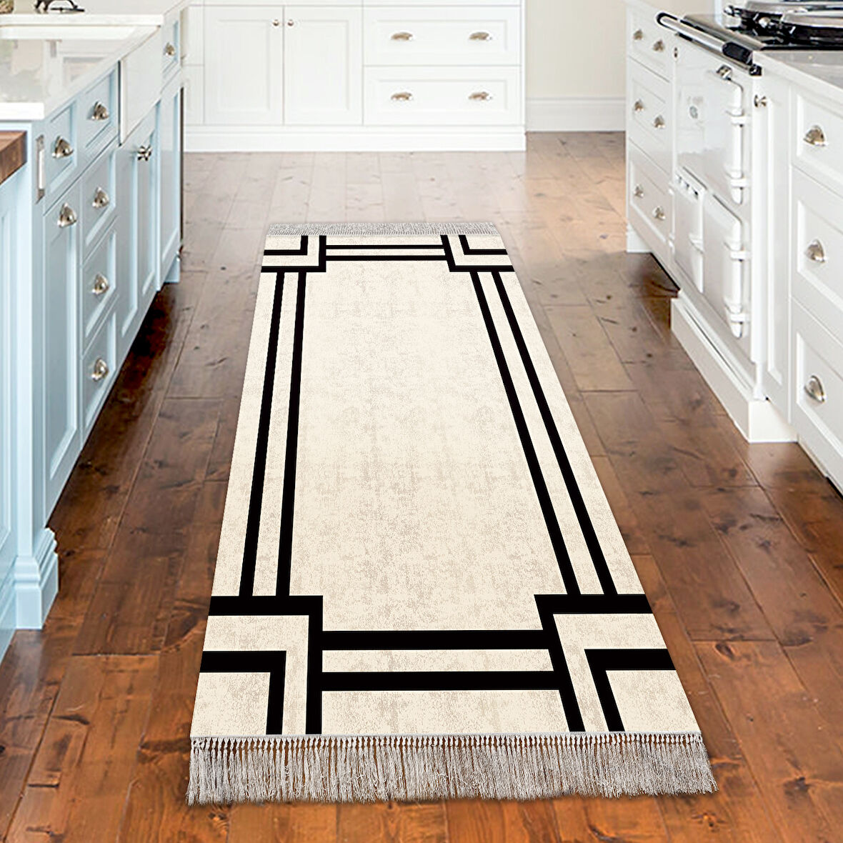 Dekoreko Kaymaz Taban Djt Mutfak Halısı Star Pamuk Saçaklı Modern 1920