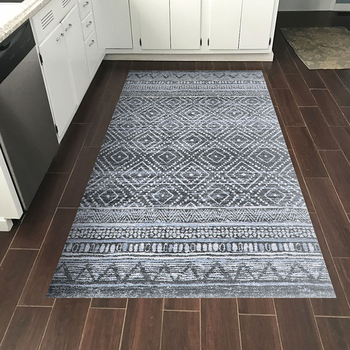 Dekoreko Kaymaz Taban Djt Mutfak Halısı Star Pamuk İskandinav F5087