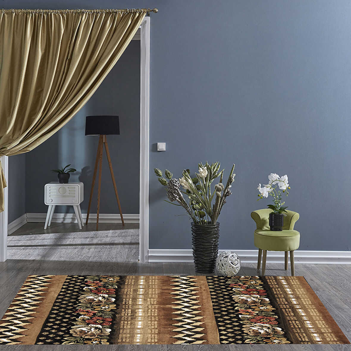 Dekoreko Kaymaz Taban Djt Salon Halısı Yıldız Deri Modern Mu127