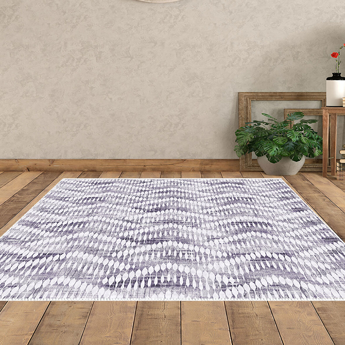 Dekoreko Kaymaz Taban Djt Salon Halısı Star Pamuk İskandinav F5124