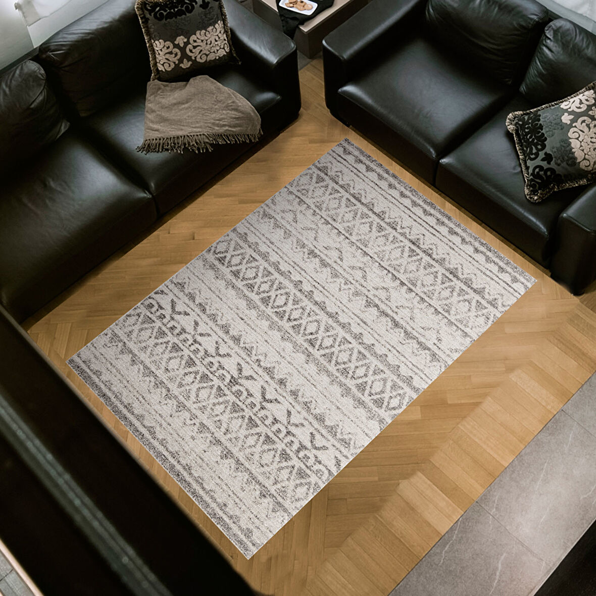 Dekoreko Kaymaz Taban Djt Salon Halısı Star Pamuk İskandinav F5078