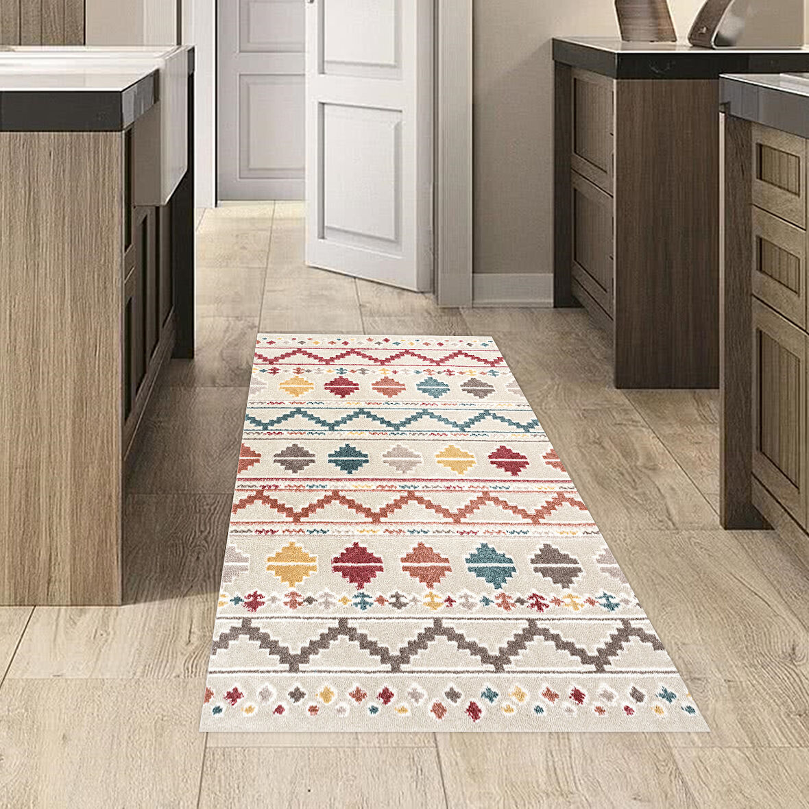 Dekoreko Kaymaz Taban Djt Mutfak Halısı Trend İskandinav F5001