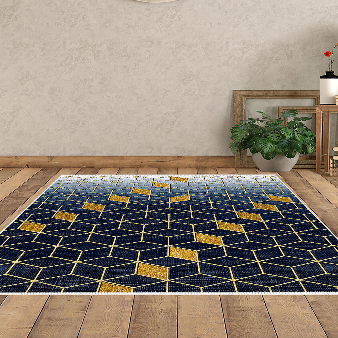 Dekoreko Kaymaz Taban Djt Salon Halısı Star Pamuk Modern 719