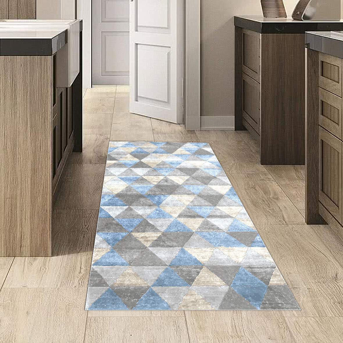 Dekoreko Kaymaz Taban Djt Mutfak Halısı Yıldız Deri İskandinav 661M