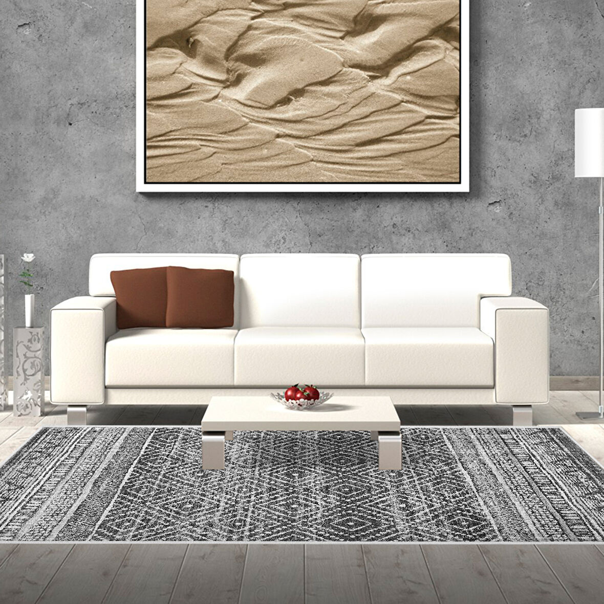 Dekoreko Kaymaz Taban Djt Salon Halısı Star Pamuk İskandinav F5087