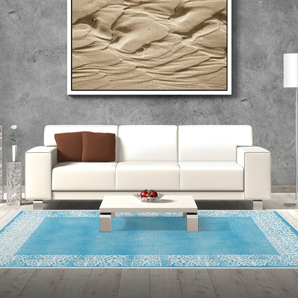 Dekoreko Kaymaz Taban Djt Salon Halısı Trend Saçaklı Modern 1460