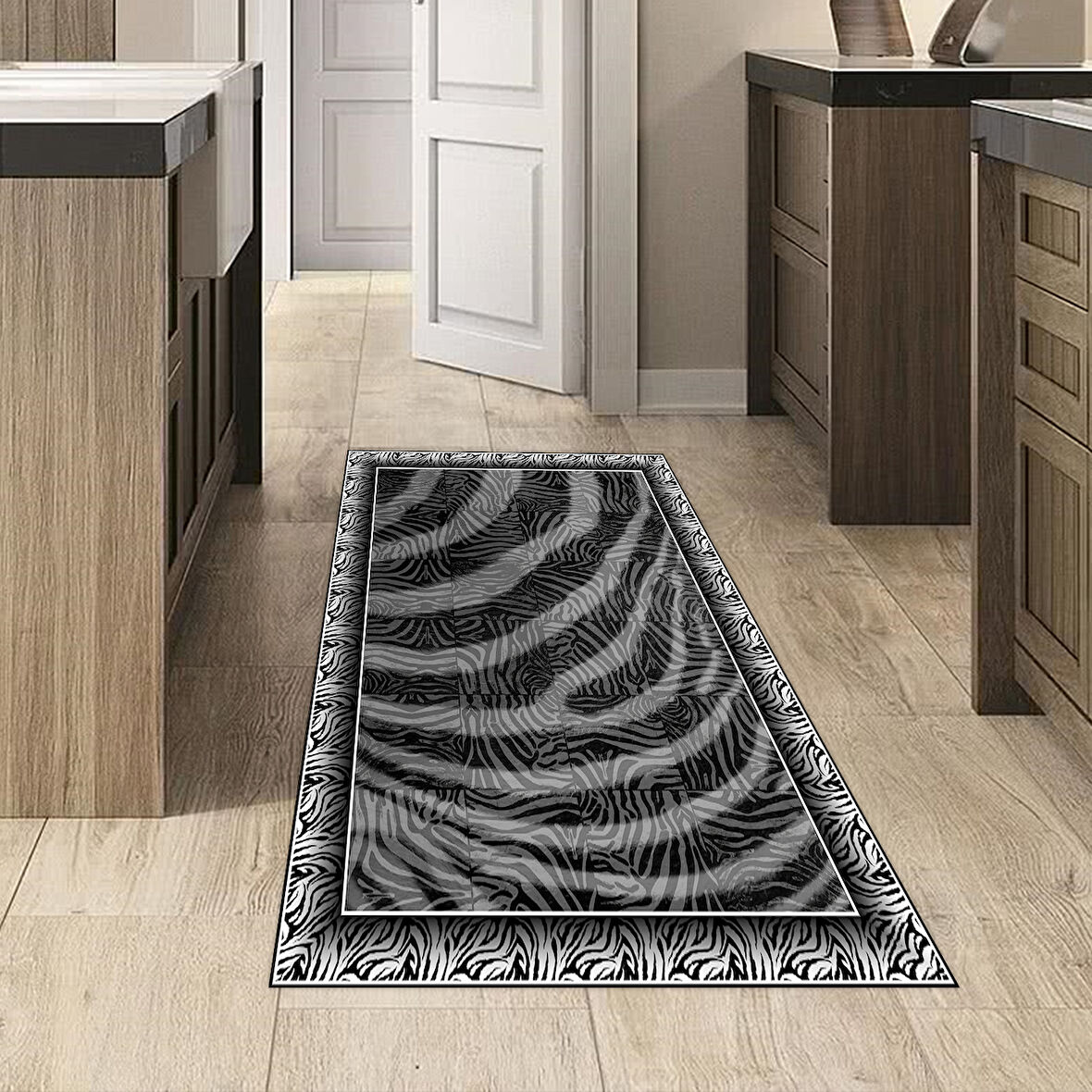 Dekoreko Kaymaz Taban Djt Mutfak Halısı Yıldız Deri Modern 1912