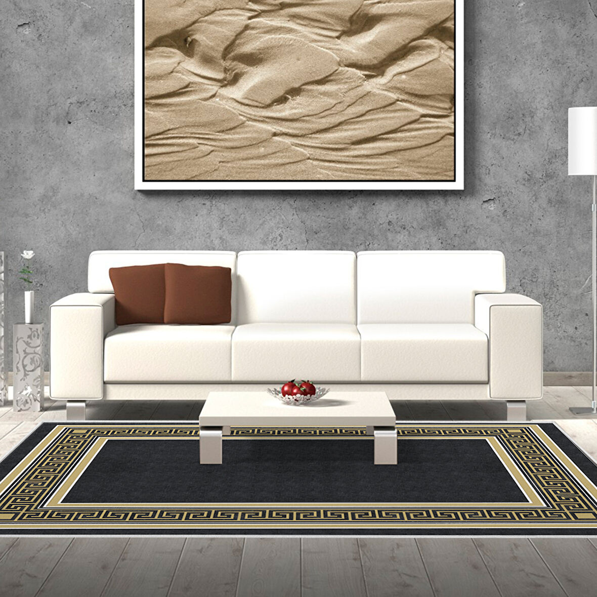 Dekoreko Kaymaz Taban Djt Salon Halısı Yıldız Deri Modern M5140