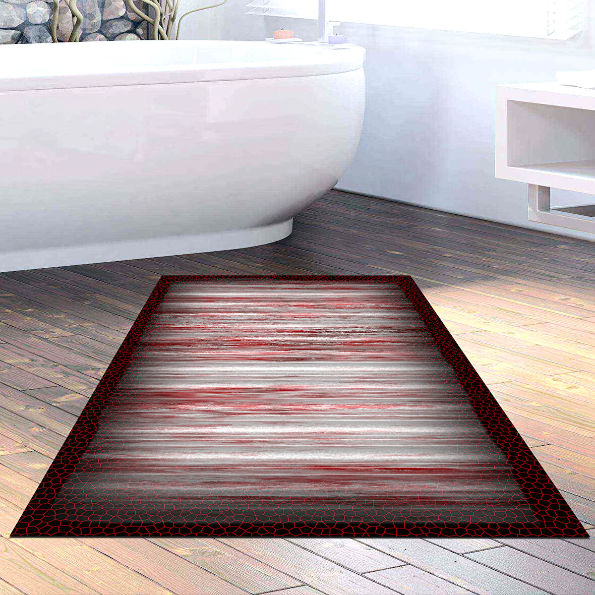 Dekoreko Kaymaz Taban Djt Banyo Halısı Trend Modern 1693