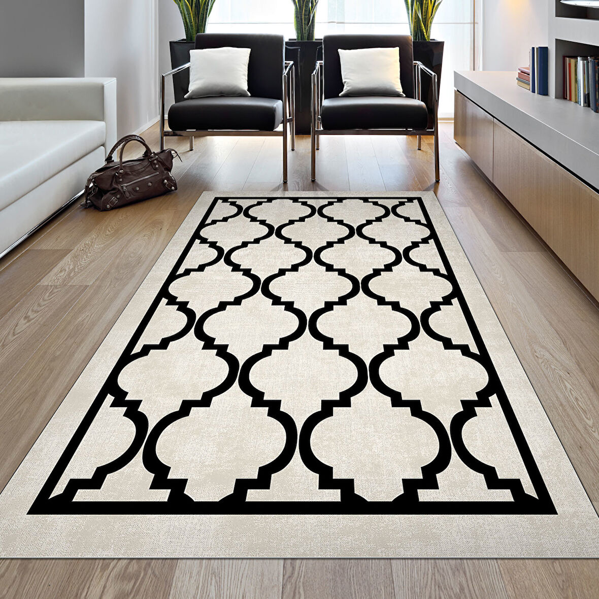 Dekoreko Kaymaz Taban Djt Salon Halısı Yıldız Deri Modern 688M