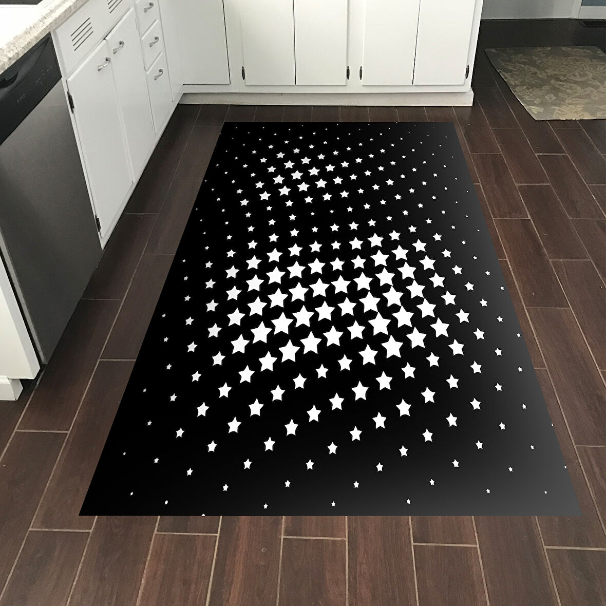 Dekoreko Kaymaz Taban Djt Mutfak Halısı Yıldız Deri Modern 723