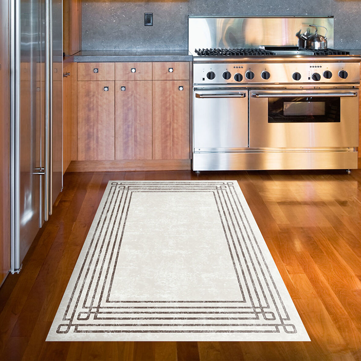 Dekoreko Kaymaz Taban Djt Mutfak Halısı Trend Modern M5142