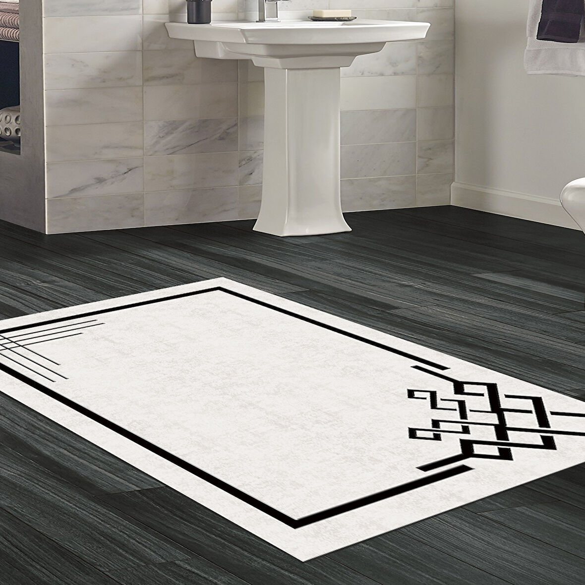 Dekoreko Kaymaz Taban Djt Banyo Halısı Trend Modern 1919