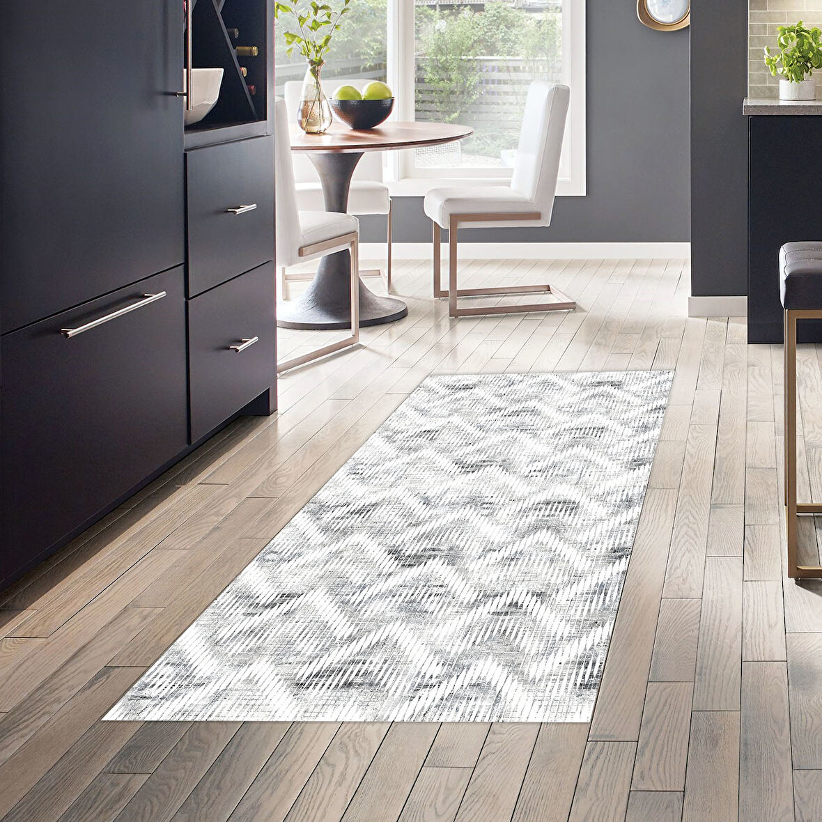 Dekoreko Kaymaz Taban Djt Mutfak Halısı Yıldız Deri İskandinav F5124