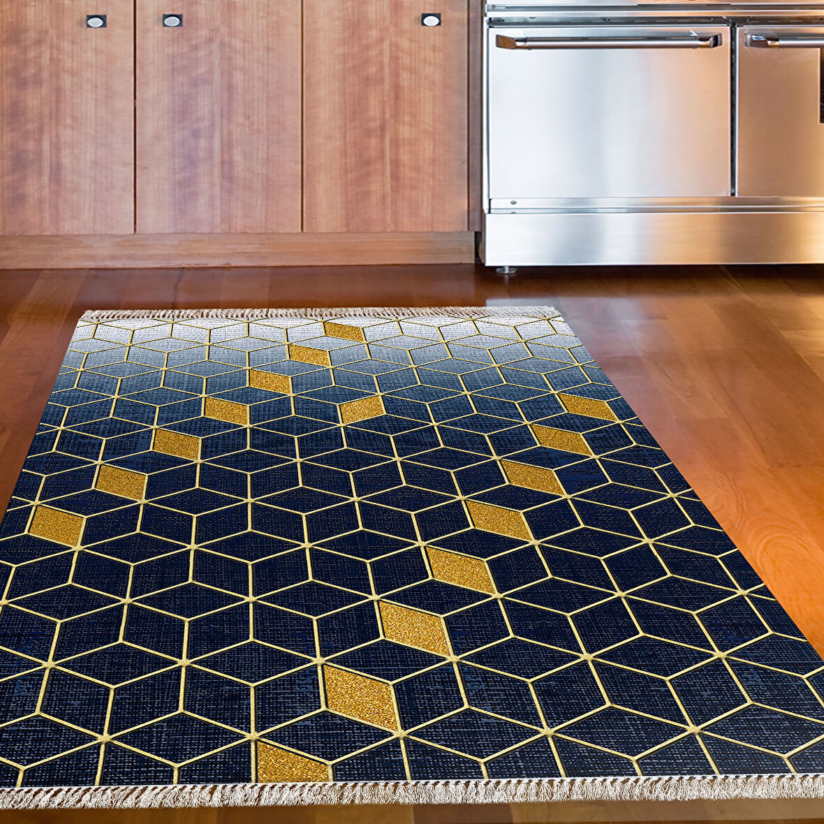 Dekoreko Kaymaz Taban Djt Mutfak Halısı Trend Saçaklı Modern 719