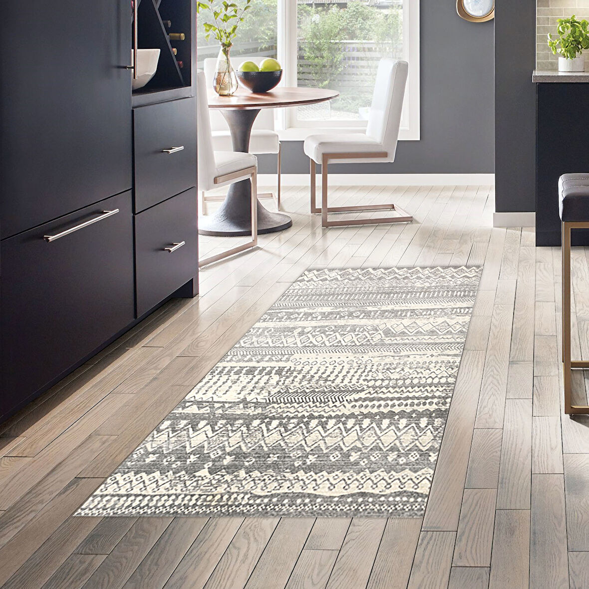 Dekoreko Kaymaz Taban Djt Mutfak Halısı Yıldız Deri İskandinav Al1104