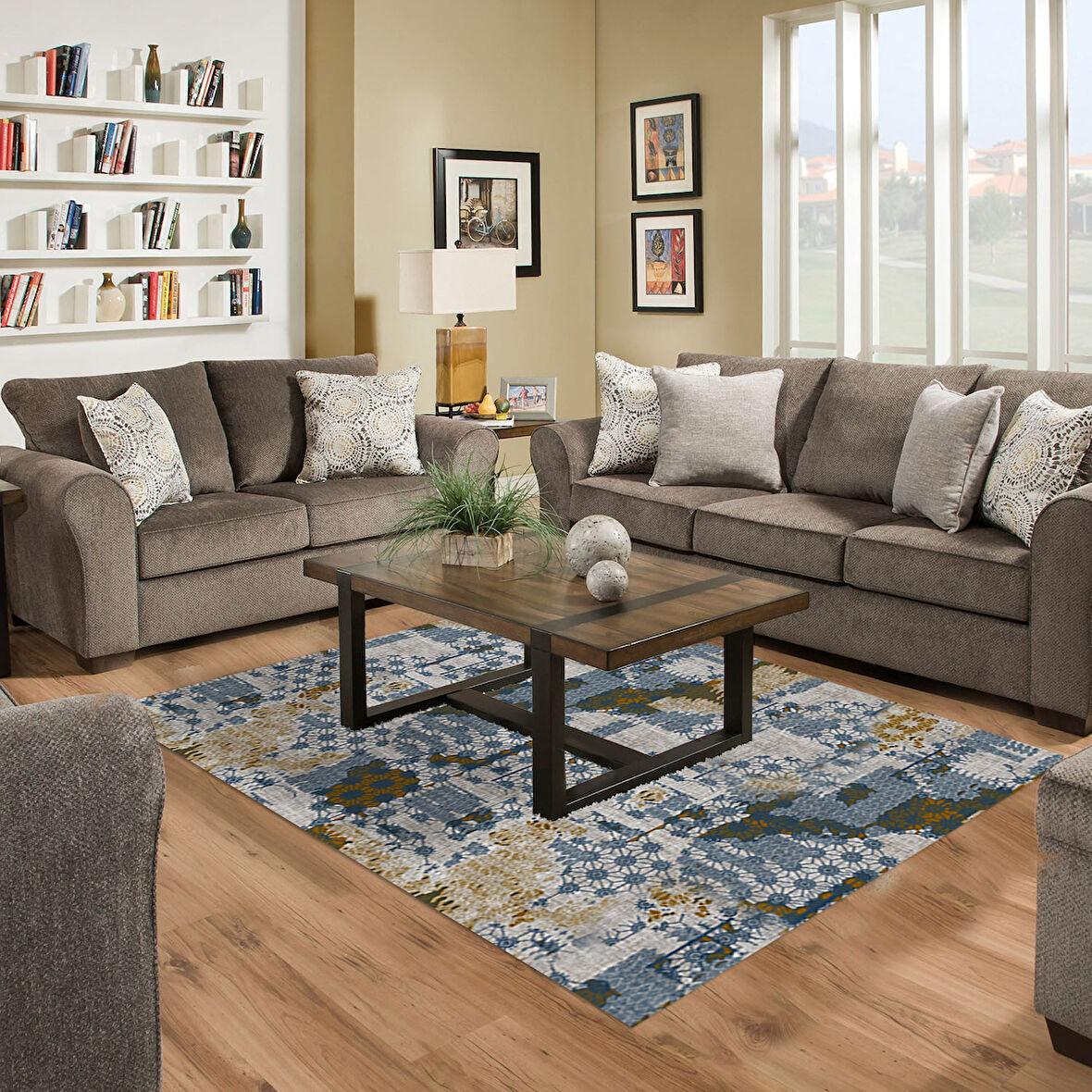 Dekoreko Kaymaz Taban Djt Salon Halısı Trend Modern M5015