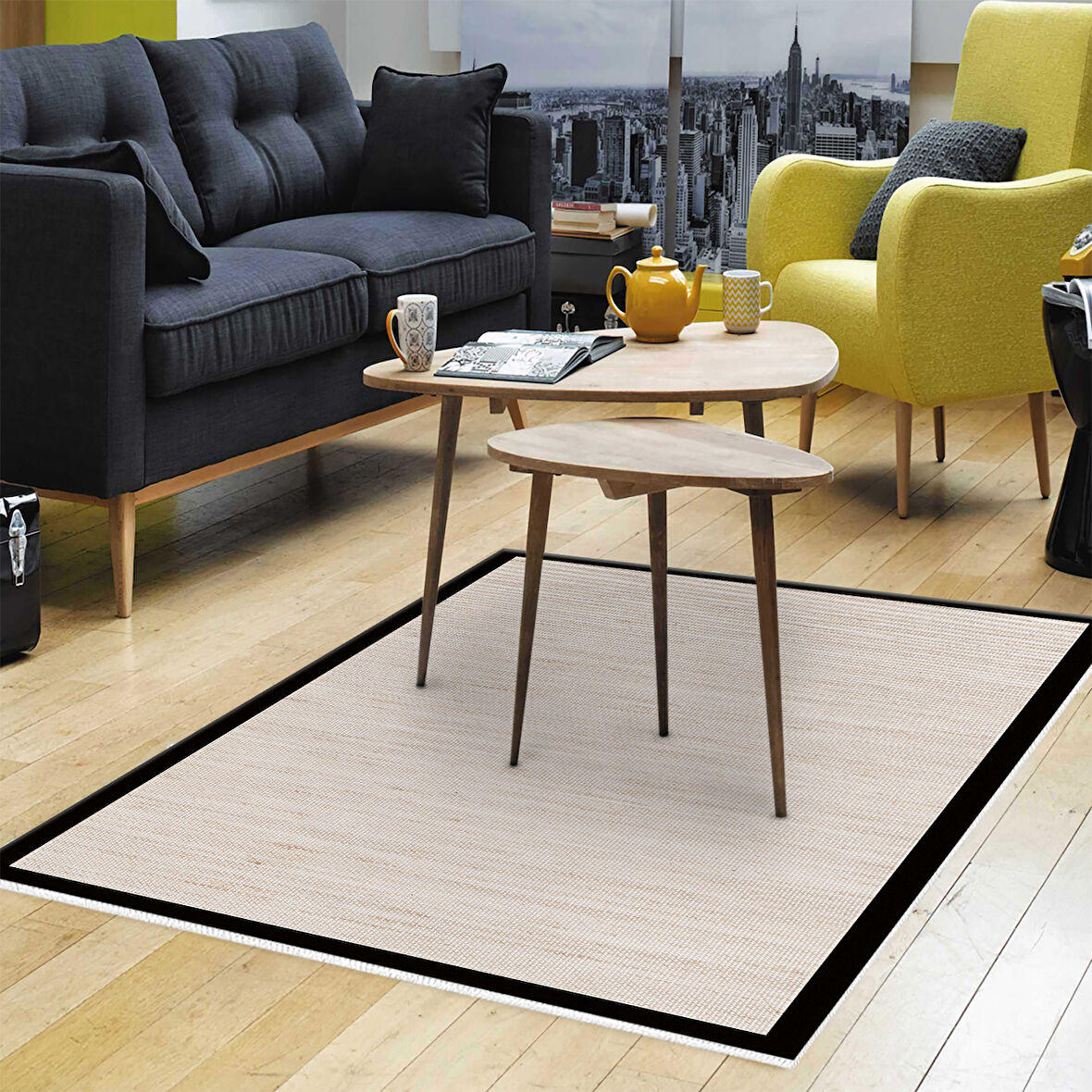 Alanur Home Kaymaz Taban Djt Banyo Mutfak Salon Halı Star Pamuk Dokuma Desen E5007