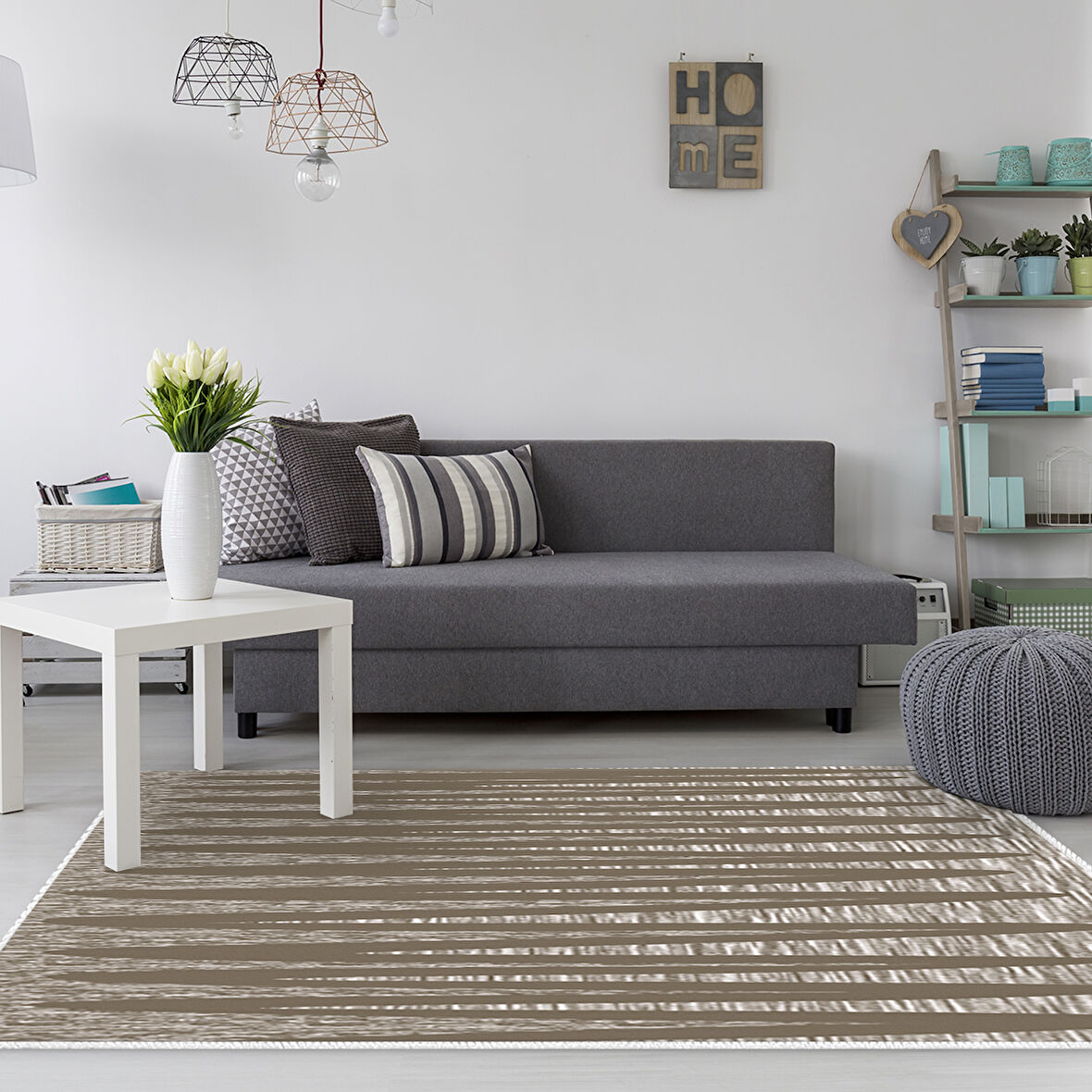 Dekoreko Kaymaz Taban Djt Salon Halısı Star Pamuk Modern M5045