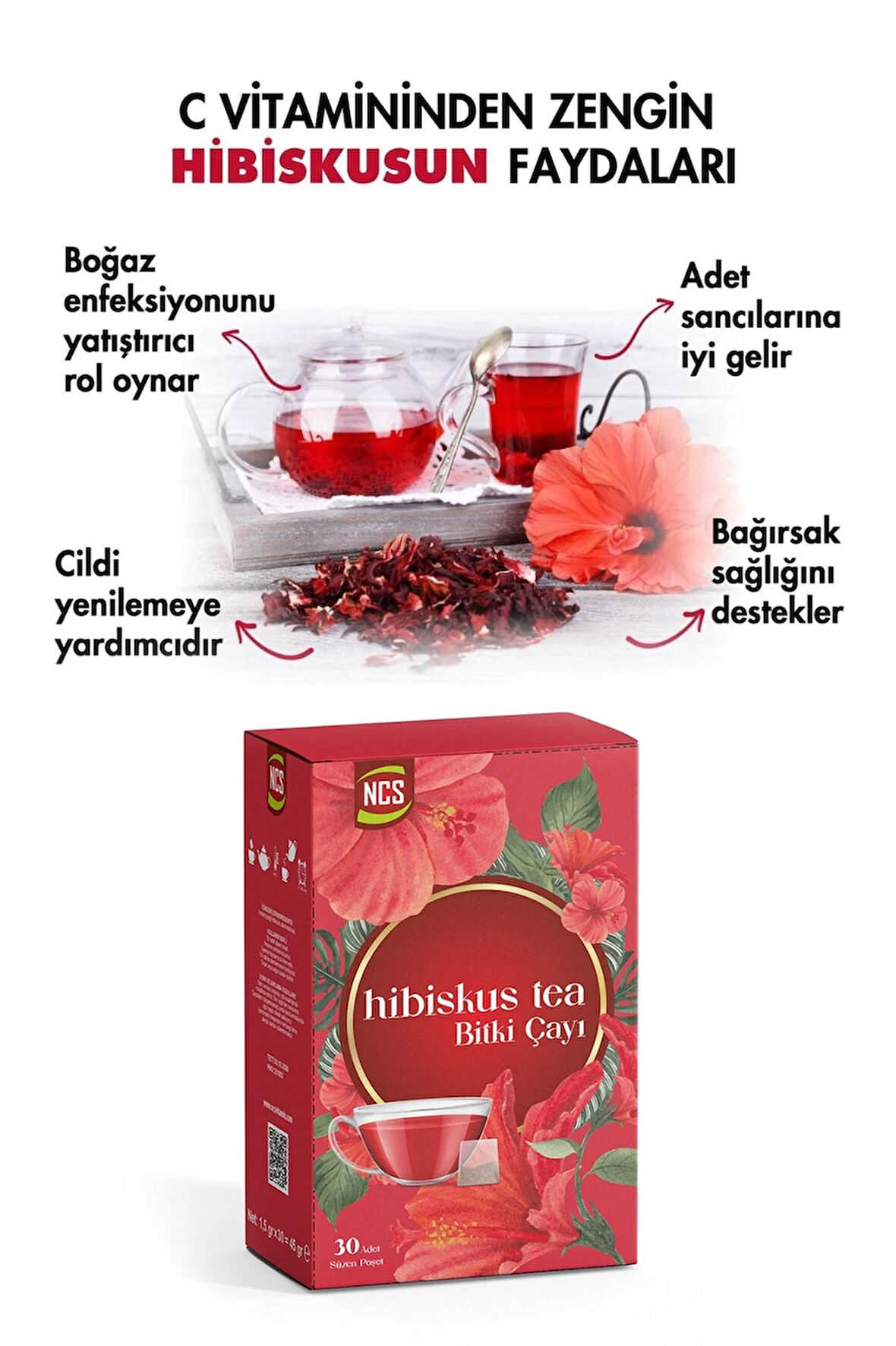 Ncs Hibiskus Çayı 30 Süzen Poşet Bitkisel