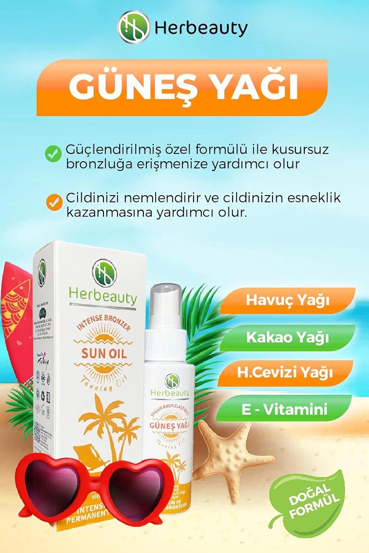 Herbeauty Güneş Yağı 100ml 