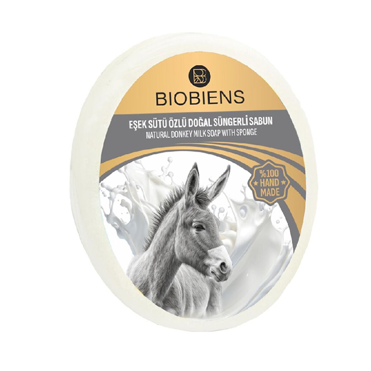 BioBiens Eşek Sütü Özlü Doğal Süngerli Sabun 135gr