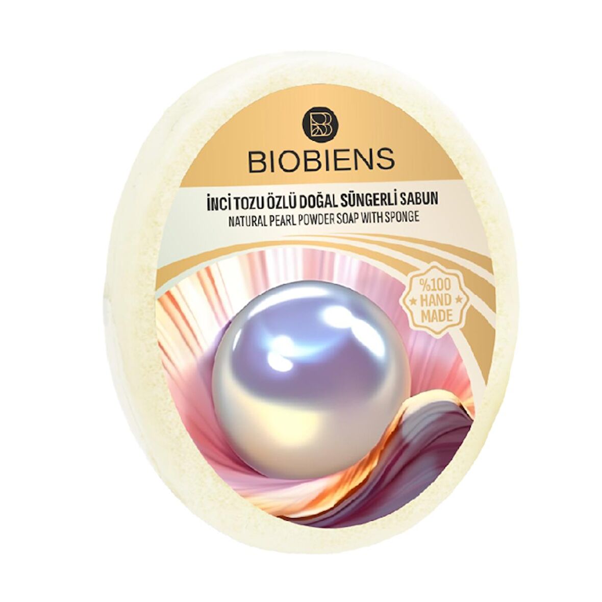 BioBiens İnci Tozu Özlü Doğal Süngerli Sabun 135gr