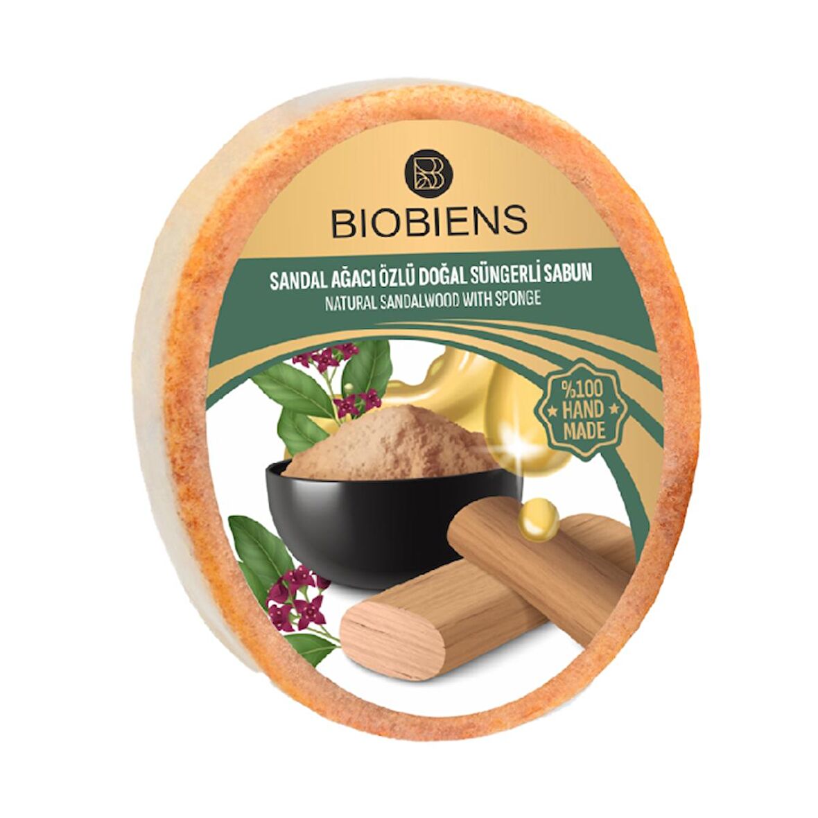 BioBiens Sandal Ağacı Özlü Doğal Süngerli Sabun 135gr