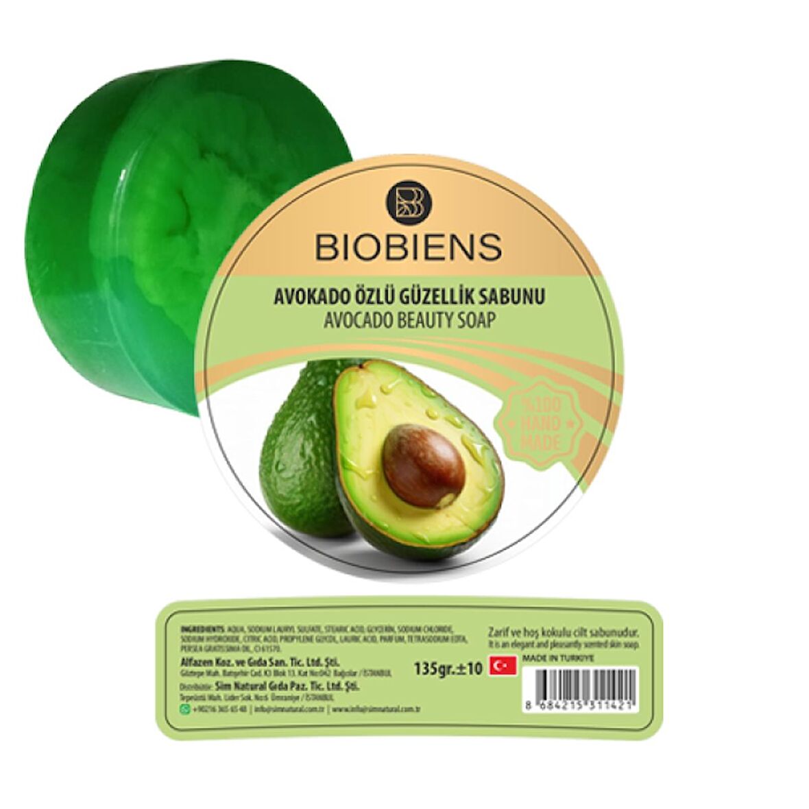 BİOBİENS AVOKADO ÖZLÜ GÜZELLİK SABUNU 135 GR