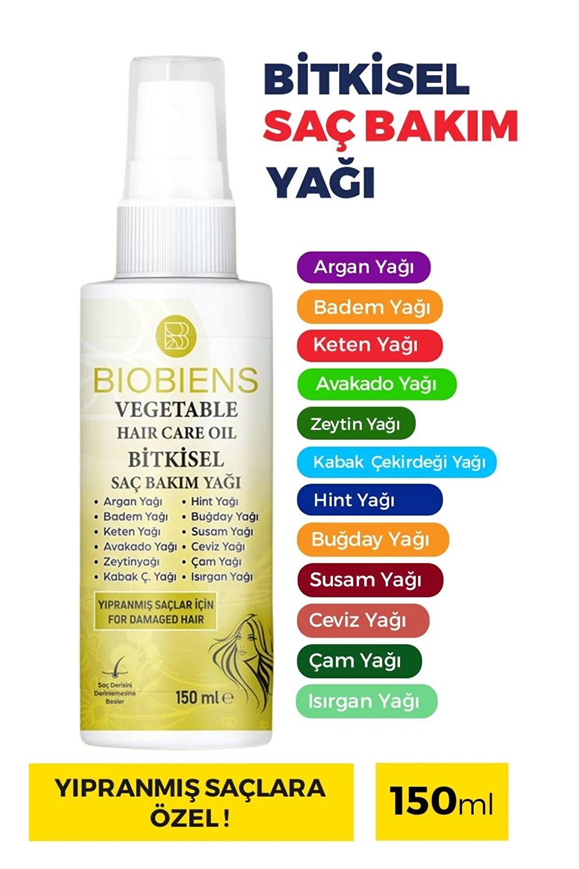 Biobiens Bitkisel Yağlı Saç Bakım Spreyi 150 ml