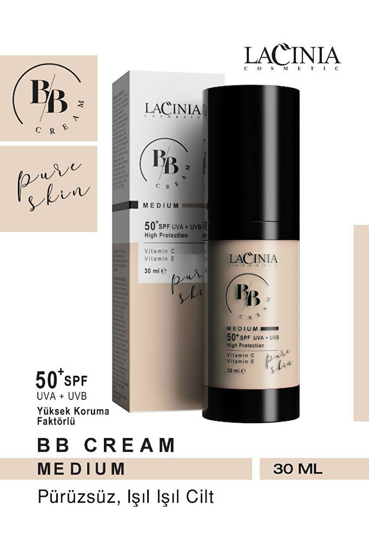 Lacinia BB Cream Medium 30Ml 50 SPF
