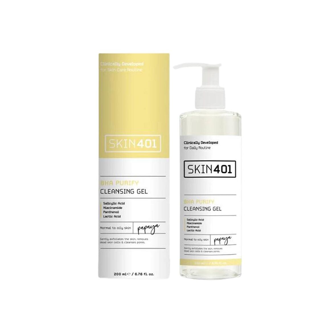 Skin401 BHA Arındırıcı Siyah Nokta Karşıtı Yüz Temizleme Jeli 200ml