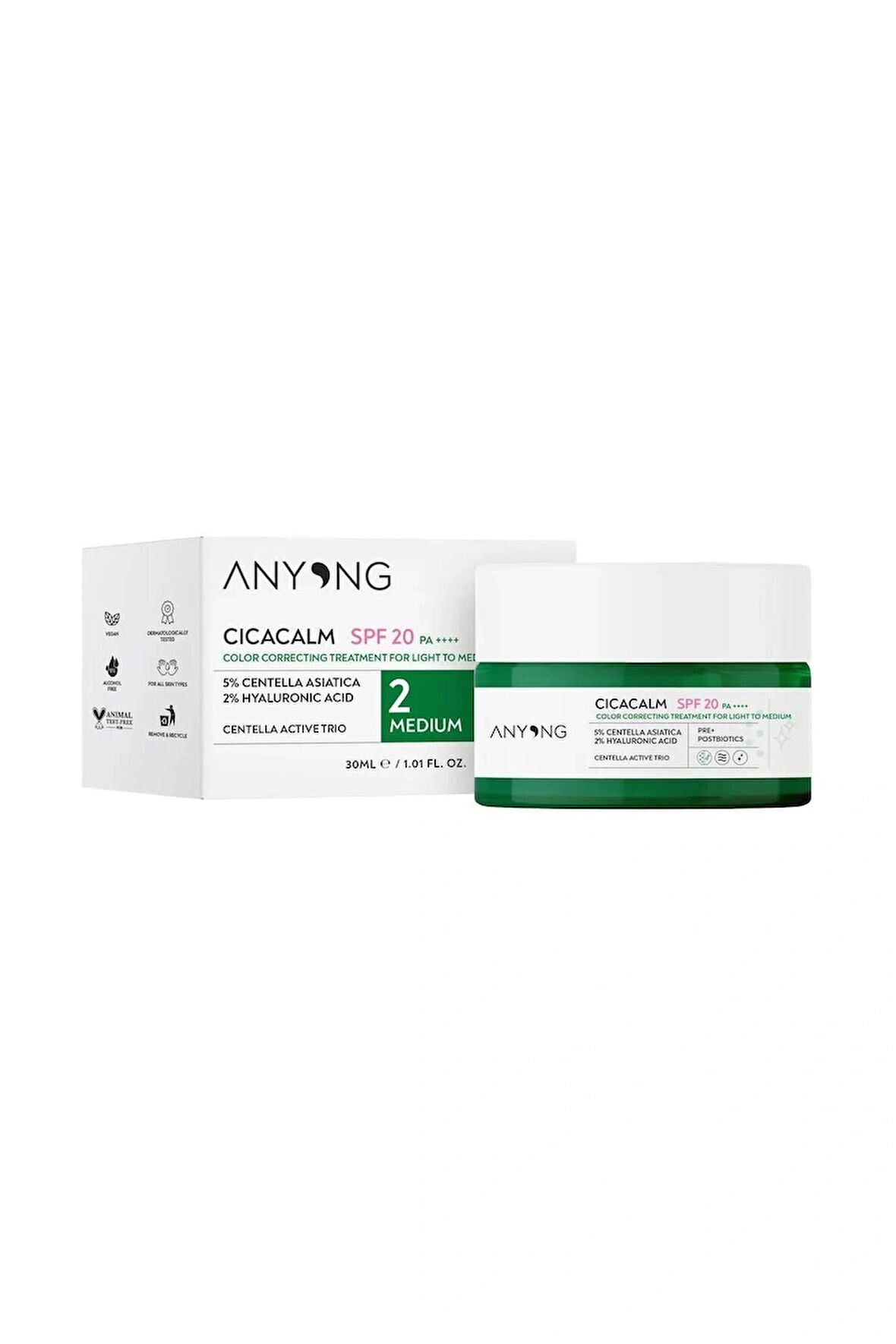 ANYONG Cica Tiger Grass Ton Eşitleyici Krem Medium 20 Spf 30 ml Orta Cilt Tonları