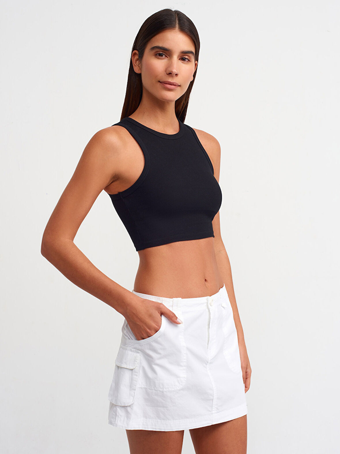 Dikiş Efektli Crop Top