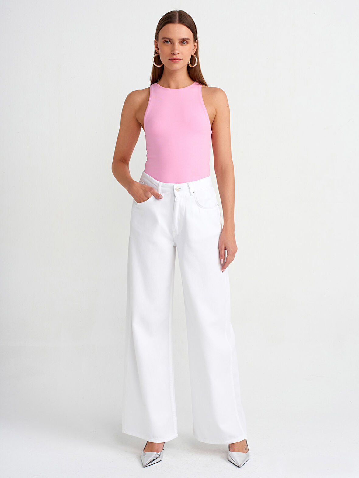 71480 DİLVİN DÖKÜMLÜ KUMAŞ GENİŞ PANTOLON