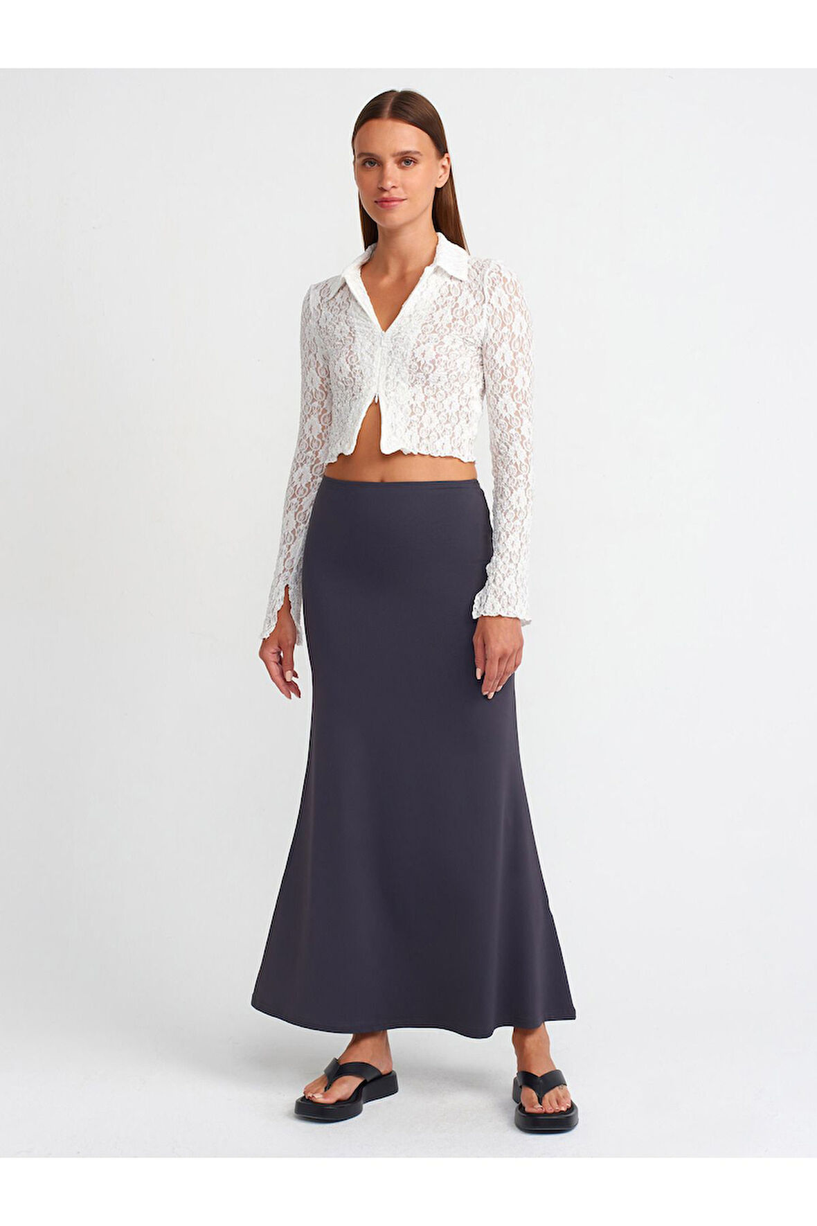 80362 DİLVİN YÜKSEK BEL UZUN ETEK