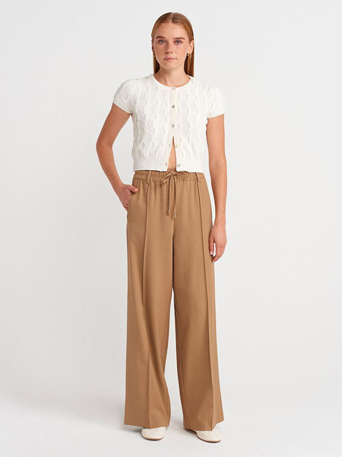 72170 DİLVİN GENİŞ PAÇA YUMUŞAK PANTOLON