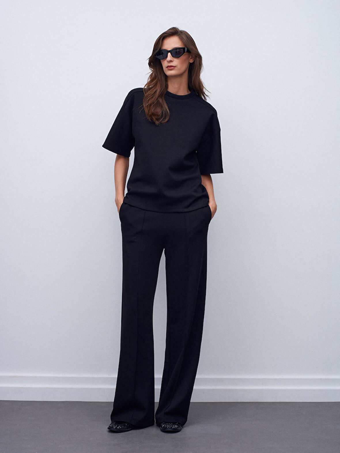 31975 DİLVİN KISA KOLLU OVERSİZE TSHIRT