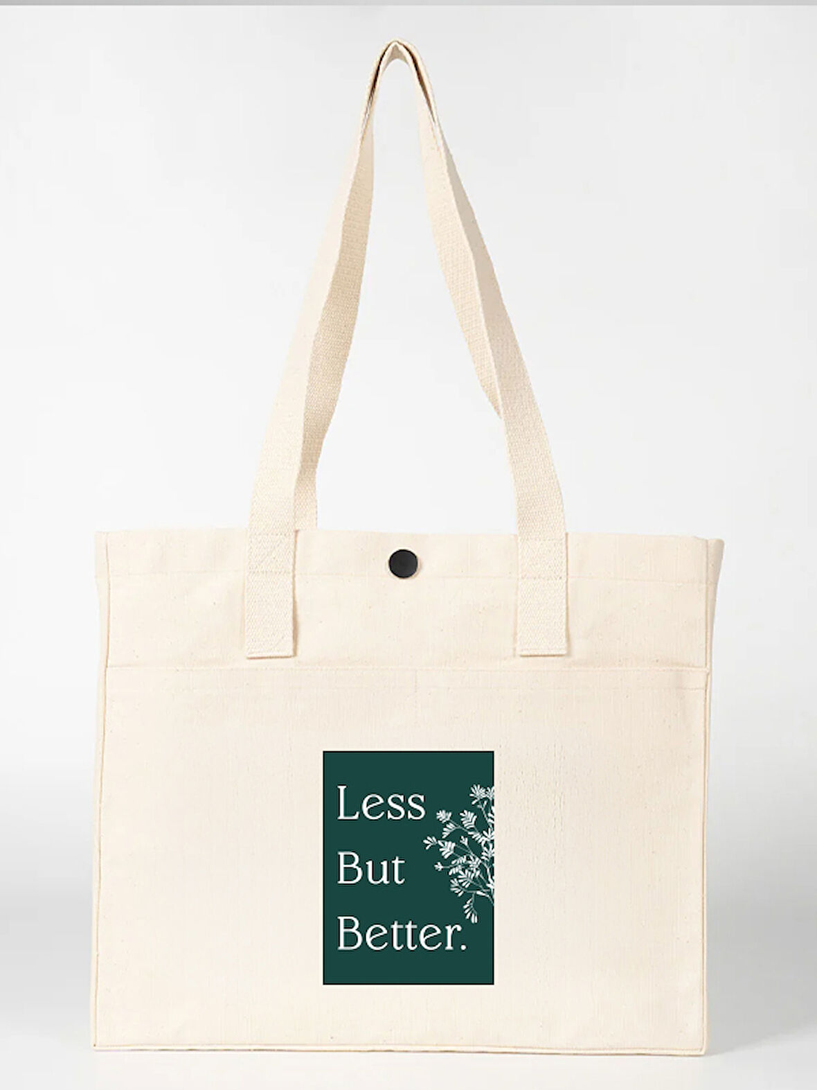 Less But Better - Ön Cepli lux Kanvas Çanta