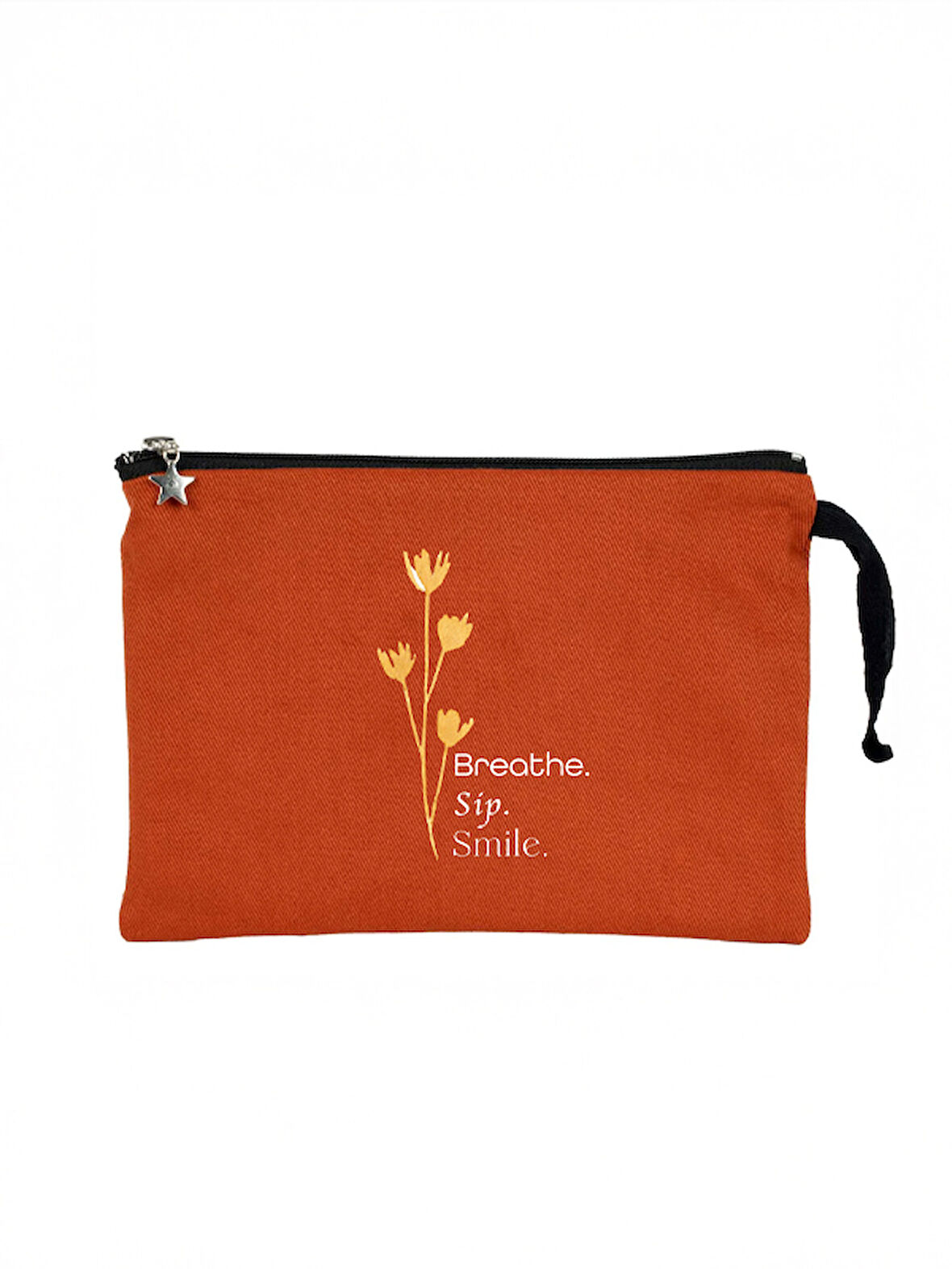 Breathe, Sip, Smile - Kiremit Clutch Çanta
