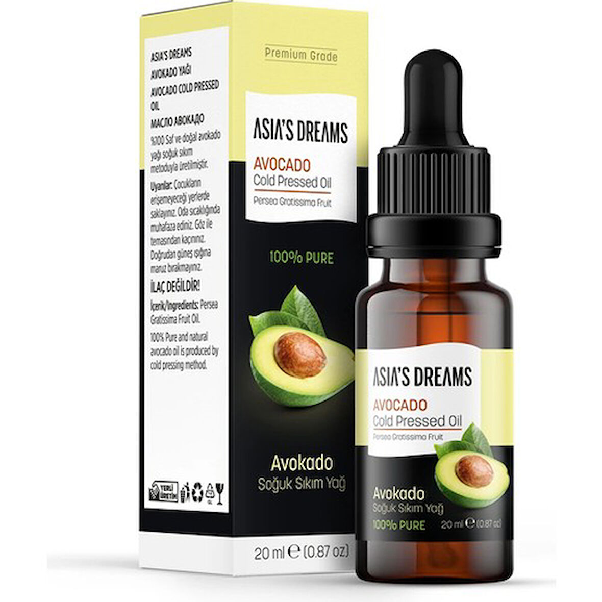 Asia's Dreams Avokado Soğuk Sıkım Yağ 20 Ml