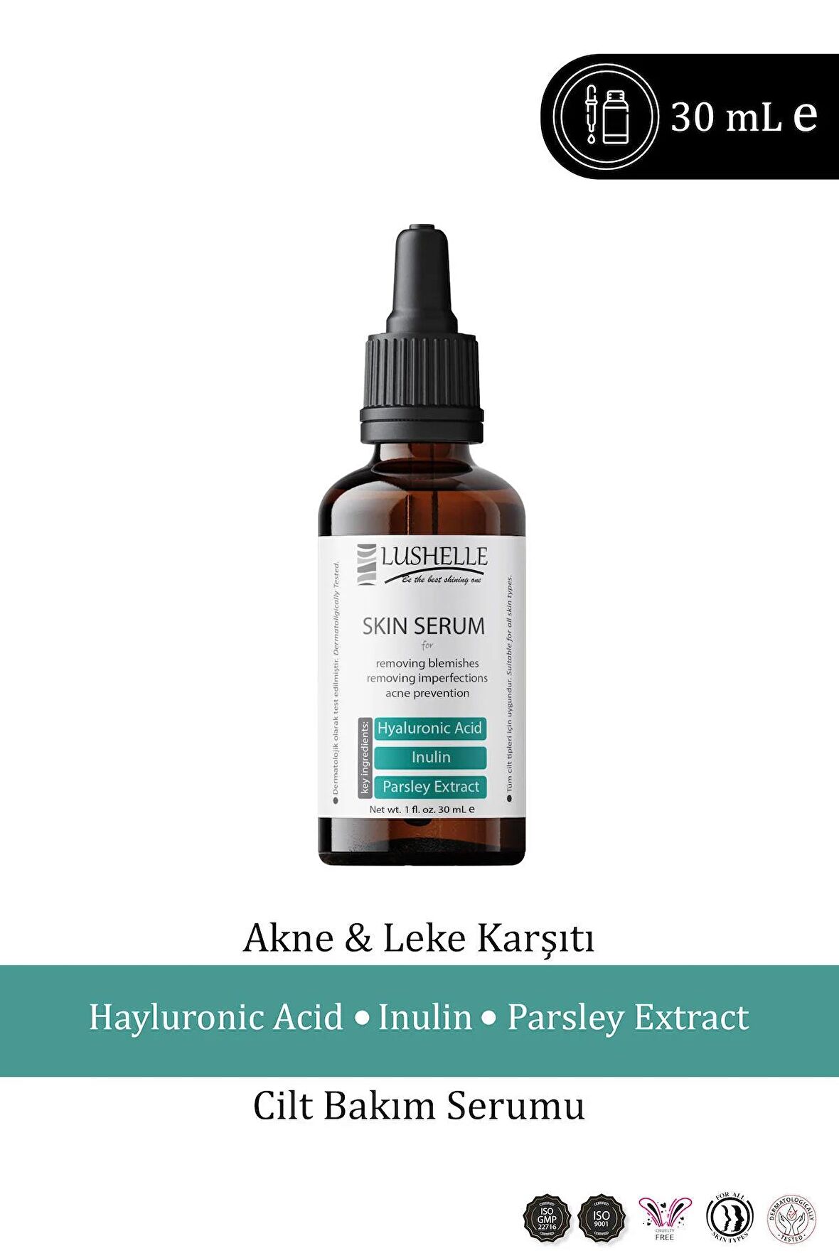 Lushelle Gözenek Sıkılaştırıcı Cilt Serumu 30 mL - Akne ve Siyah Nokta Karşıtı