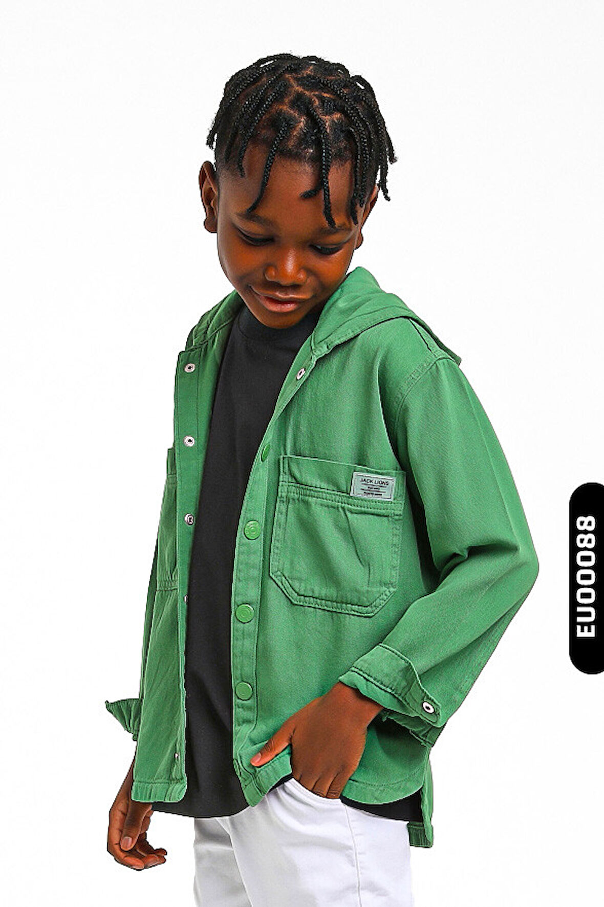 Kapüşonlu Çift Cepli Çıtçıtlı Erkek Çocuk Ceket 5-14 Yaş 24200