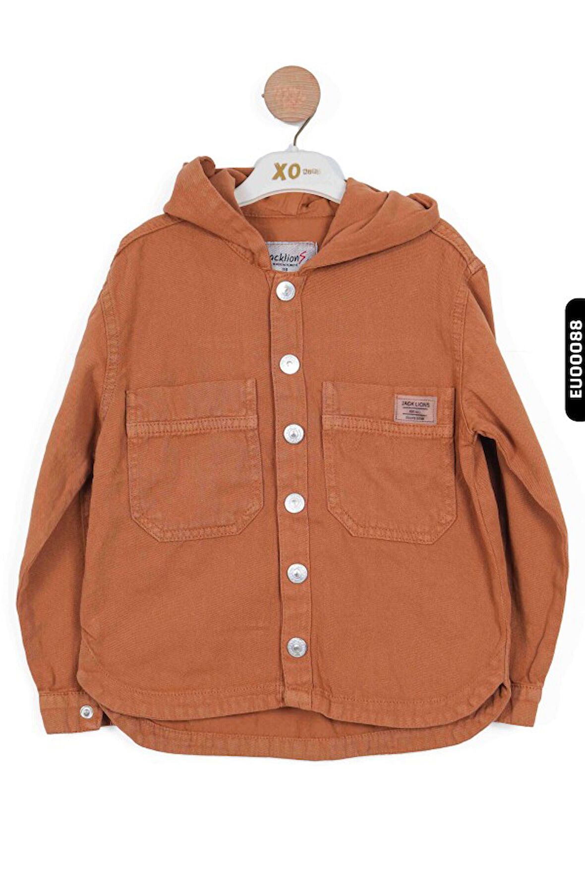 Kapüşonlu Çift Cepli Çıtçıtlı Erkek Çocuk Ceket 5-14 Yaş 24200