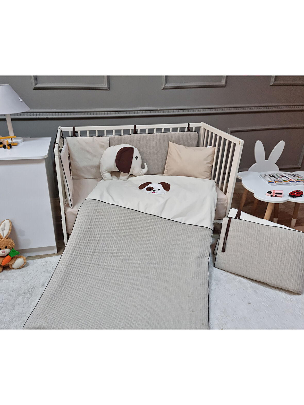 Yuar Baby Animal Beşik Uyku seti Krem 70x130 cm
