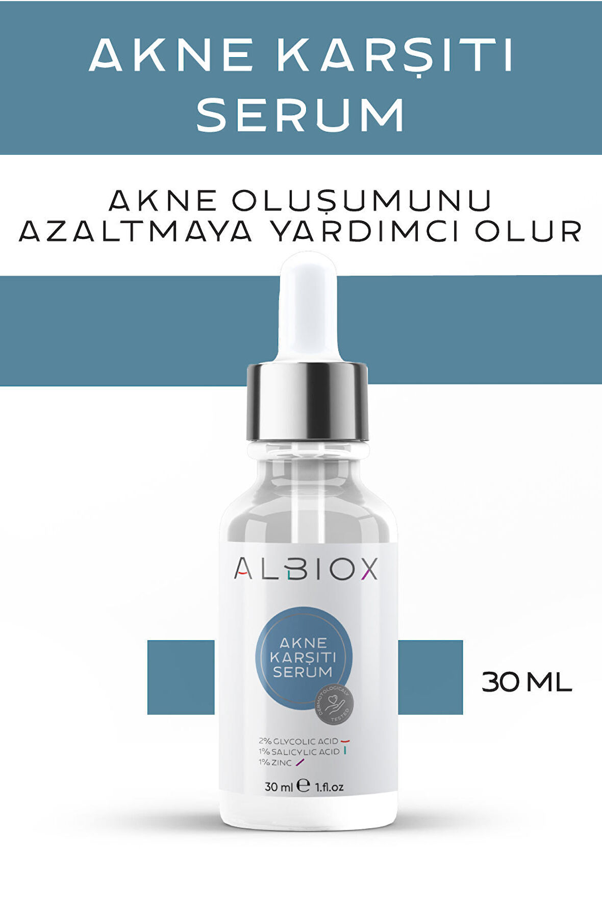 Akne Karşıtı Cilt Serum (glycolic Acid + Salicylic Acid + Zinc) 30 Ml