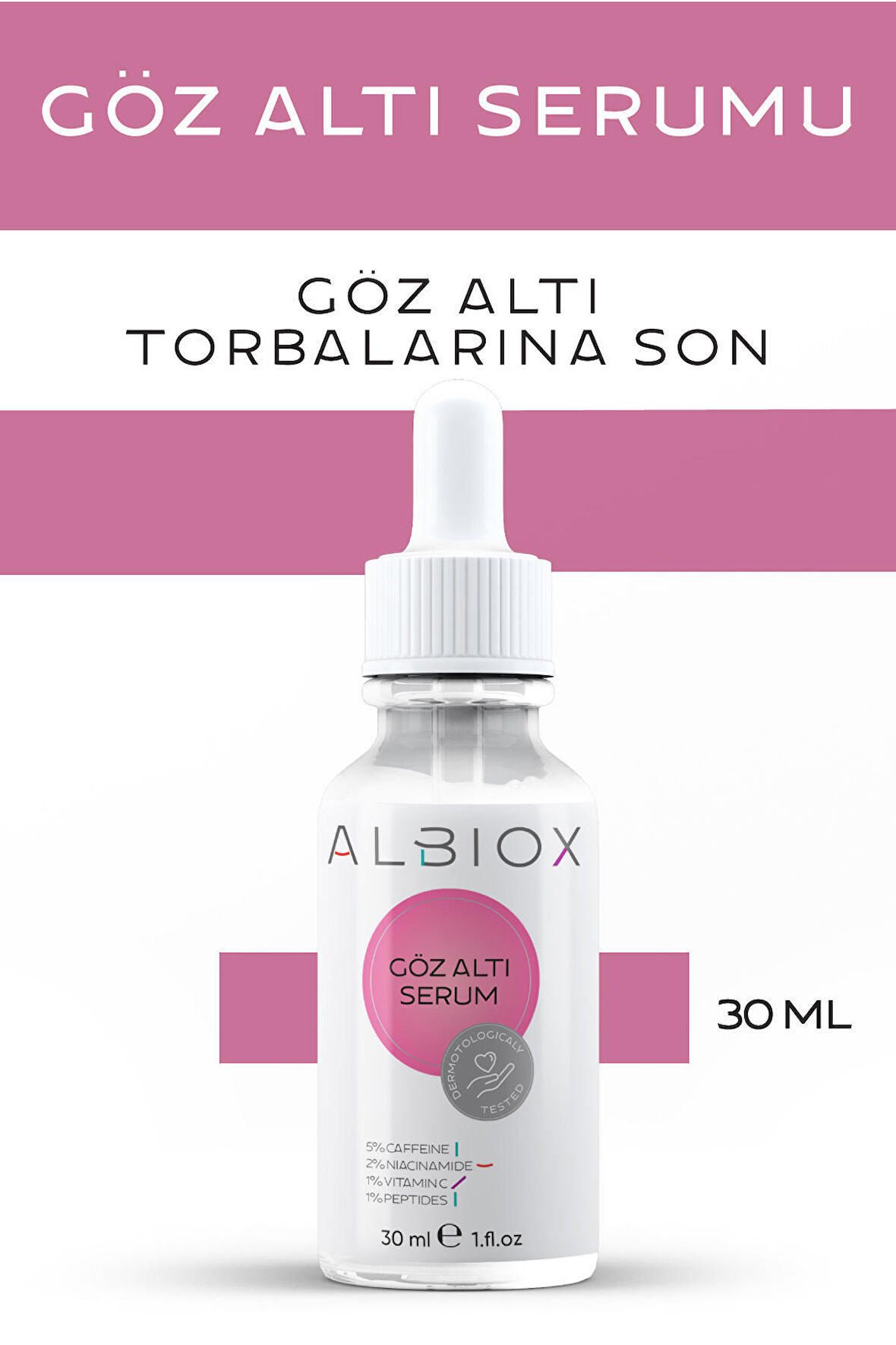 Göz Altı Torbalarına Karşı Serum(caffeine + Niacinamide + Vitamin C + Peptides)30 Ml